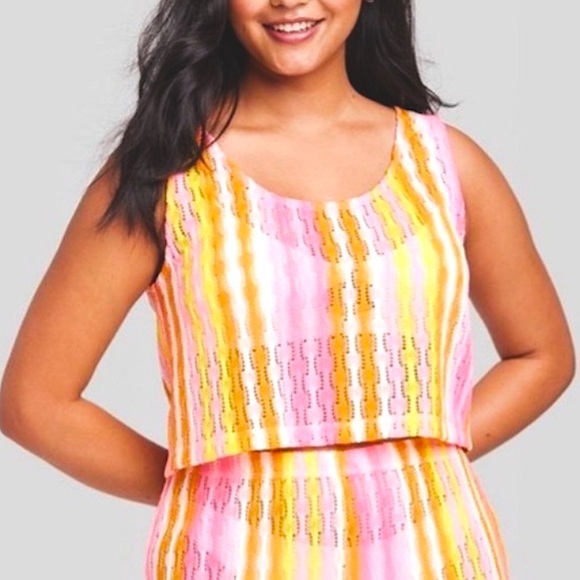 💖 NWT Wild Fable Crochet Openwork Swing Tank Top Small - Picture 1 of 6